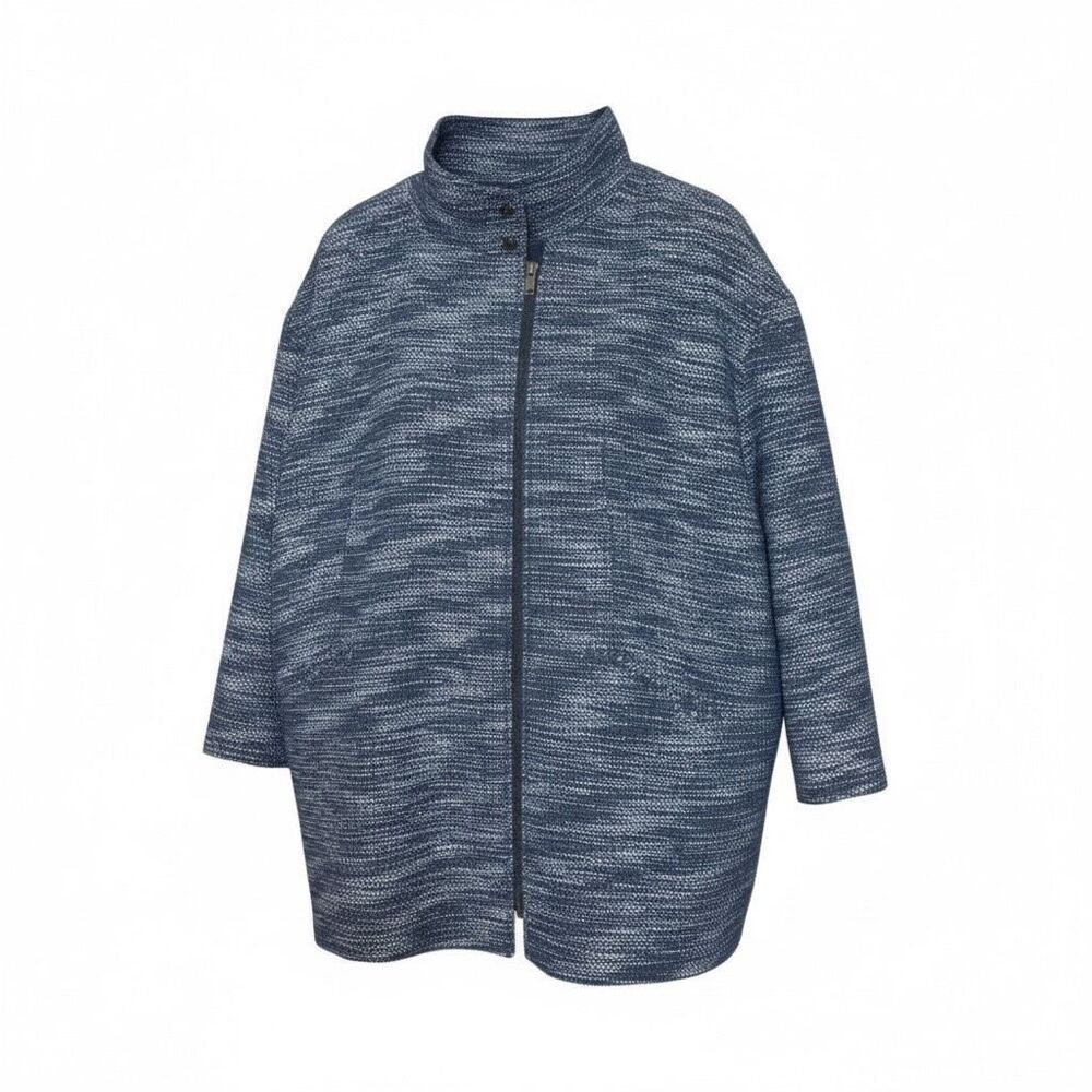 Banana Republic Textured Cotton Blend‎ Oversized Cocoon Coat Blue Size Large